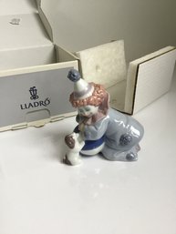 FIGURINE PIERROT WITH PUPPY AND BALL