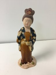 10 Inch Tall Chinese Glazed Ceramic Figurine