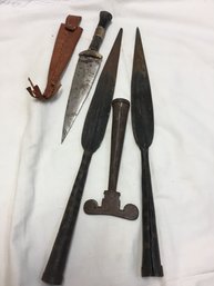 Antique Spear And Dagger Lot