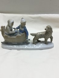 Mike Of Sleigh Ride With Dog Figurine