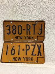 Lot Of Vintage NY Plates