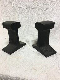 Solid Steel Rail Bookends