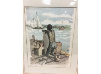 Signed Print RE Kennedy Daydreaming Virgin Islands