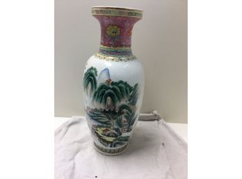 25  Inch Tall Hand Painted Chinese Vase