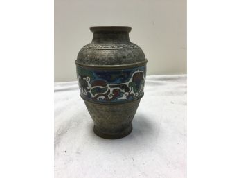 Vintage Metal Vase Made In Japan