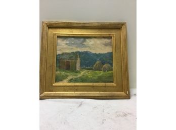 Signed Antique Oil On Canvas