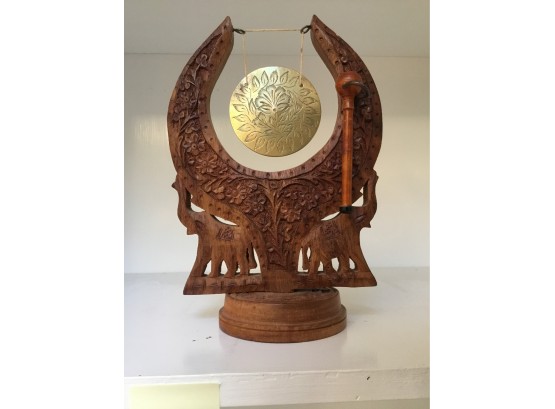 Small Wood Carved Gong