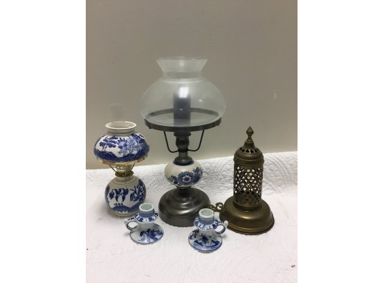 Candle Holder And Lamp Lot