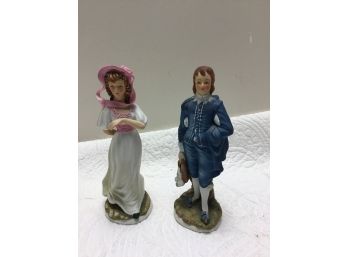 Lefton Blue Boy And Pinkie Figurines