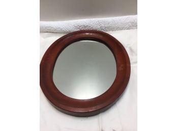 15x19 Vintage Wood Oval Mirror