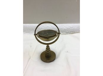 Nautical Brass Compass On Stand 8 Inches Tall